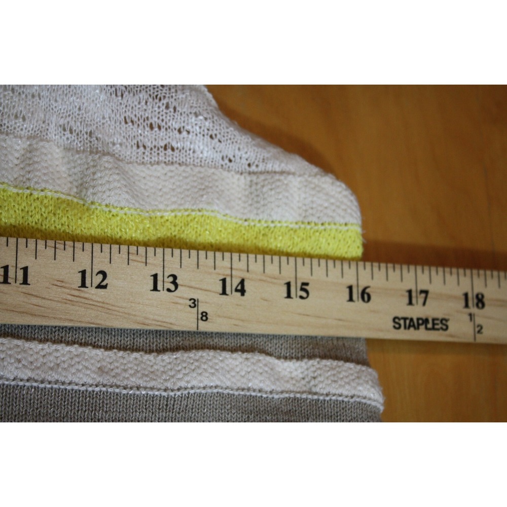 Dolan Top Womens Small Yellow Cowl Neck Striped Sleeveless Knit Sweater Vacation - Picture 10 of 11